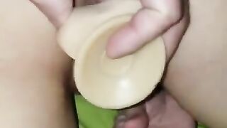 Wife Fucks Dildo, while I play with her ass