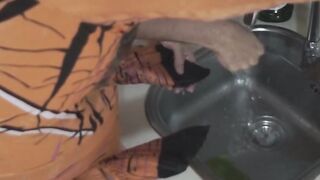 #SCRUBHUB--- Human Helps T-rex Wash their Hands