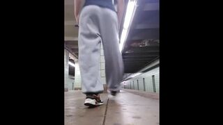 Ebony Dared to Masturbate @ new York Subway