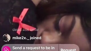 Amateur Ebony Eat each other out on Instagram Live