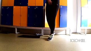 Hidden Cam in School Locker Room, Innocent Teen Public Masturbation