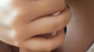 Girlfriend Play with Urethra and Suck Hard Dick (creampie in Mouth)