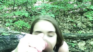 Hot Couple Risk a Blowjob on a Public Hike in the Woods