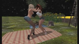 Moonlight Catfight Pantyhose Phantasy