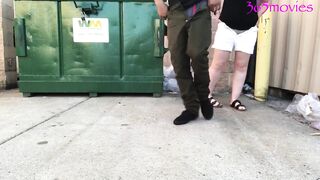 FUCKED MY BOSS WIFE BEHIND DUMPSTER ON LUNCH BREAK NO CONDOM