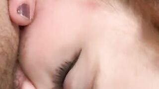 Red Head gives a Rimjob up Close POV