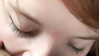 Red Head gives a Rimjob up Close POV