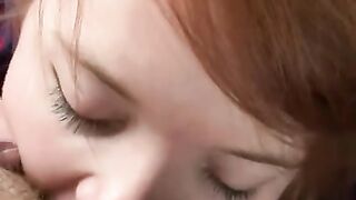 Red Head gives a Rimjob up Close POV