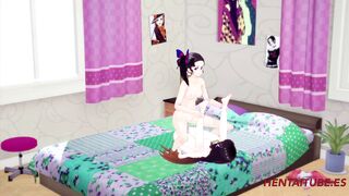 Kimetsu no Yaiba Hentai Yuri - Shinobu and Nezuko Share Dildo