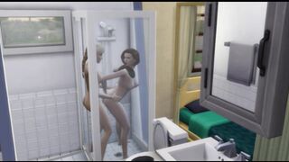 Lesbians Fuck in the Shower while Husband at Work | Sims 4