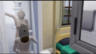 Lesbians Fuck in the Shower while Husband at Work | Sims 4