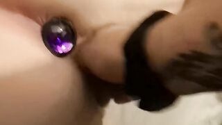 She Loves her Pretty little Plug inside while I Finger her