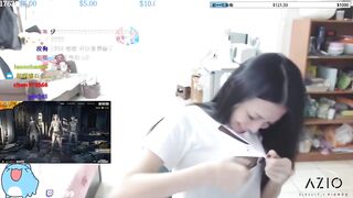 Twitch streamer japanese flashing perfect shape boobs in an exciting way