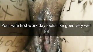 My Wife get Gangbanged in her first Work Day [cuckold. Snapchat]