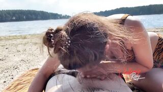 Swindle a Stranger on the Beach for Blowjob