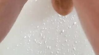 Shower fuck with dildo