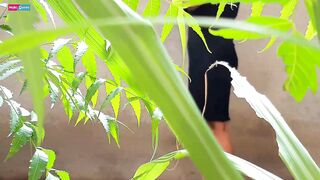 Rural Village Girl is having a Outdoor Shower, Caught by the Man next Door