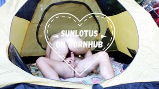 Amateur Sex in a Tent in Nature.sunlotus.