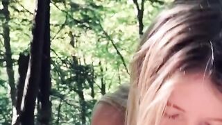 Amateur Tinder Teen Sucks & Swallows at a Public Park