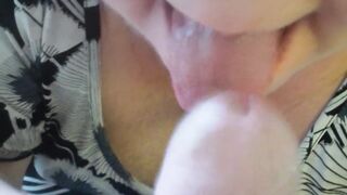 Mother-in-law Loves to Suck Cock and get a Portion of Cum in her Mouth Close-up