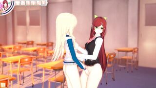 3D HENTAI YURI Schoolgirls Fuck after School