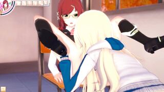 3D HENTAI YURI Schoolgirls Fuck after School