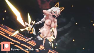 MMD Kiana will make you Cum Hard to White Hair Pussy