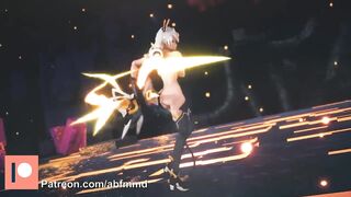 MMD Kiana will make you Cum Hard to White Hair Pussy