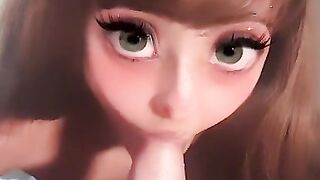 Pretty Girl with Big Green Eyes gives an Epic Blowjob - POV