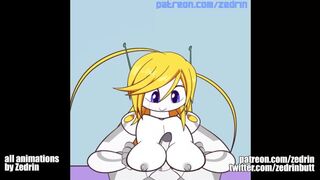 GIF Compilation - Monster Girls, Robot Girls, Breast Expansion (animations by Zedrin)