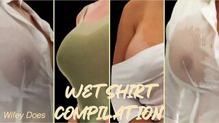 Wifey Wet Shirt Compilation | Big Tits no Bra