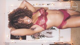 RED HOT Lingerie try on Haul Ebony Babe W/ Brown Perky Tits