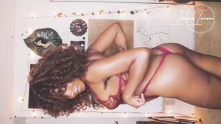 RED HOT Lingerie try on Haul Ebony Babe W/ Brown Perky Tits