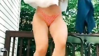 Tik Tok Female: Cute asian american nerd dancing.