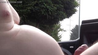 4 girls only: Bare naked cumshot in the parking lot of a LIDL supermarket :P