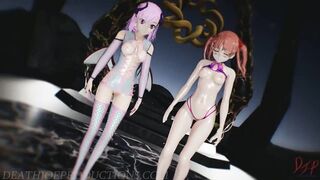 MMD R18+ Demon Misaka 4.0 and Kuroko 2020Instillation Portal Island 1178