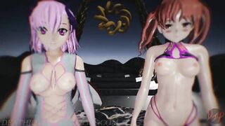 MMD R18+ Demon Misaka 4.0 and Kuroko 2020Instillation Portal Island 1178