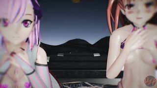 MMD R18+ Demon Misaka 4.0 and Kuroko 2020Instillation Portal Island 1178