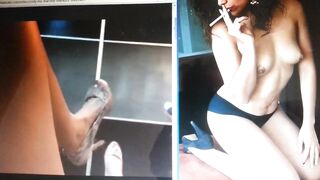 Hot Mexican slut Marcela masturbating with cigarette