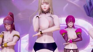 [MMD] Stellar - Marionette Ahri Akali Evelynn Kaisa the best Uncensored 3D Nude Dance