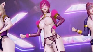 [MMD] Stellar - Marionette Ahri Akali Evelynn Kaisa the best Uncensored 3D Striptease Dance