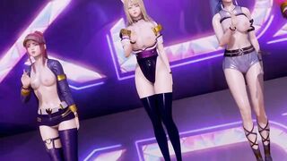 [MMD] Stellar - Marionette Ahri Akali Evelynn Kaisa the best Uncensored 3D Striptease Dance