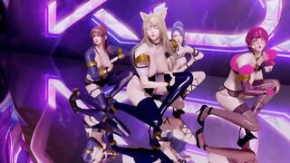 [MMD] Stellar - Marionette Ahri Akali Evelynn Kaisa the best Uncensored 3D Striptease Dance