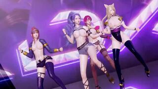 [MMD] Stellar - Marionette Ahri Akali Evelynn Kaisa the best Uncensored 3D Striptease Dance