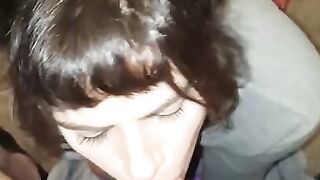 Innocent 18 Year old Babe Gets 2 Facials & Gags on Cum after Giving Sloppy Handjob & Blowjob POV