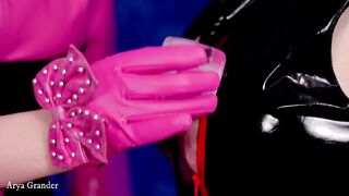 Sensual Ice Cube Slow Lesbian Play 4k. PVC Clothes FemDom Play