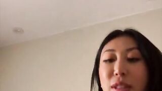 Asian Instagram Model Nicole Doshi doing Netflix and Chill and Creampie POV