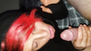 Pink Hair Slut Spun out on my Dick, Sucks the Soul out my Dick