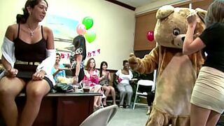 DANCING BEAR - Alaina Brooke's CFNM Fiesta With Big Dick Male Strippers!