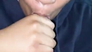 Stepsister gives POV Blowjob Parents are away Deepthroat BBC Cum Swallowing